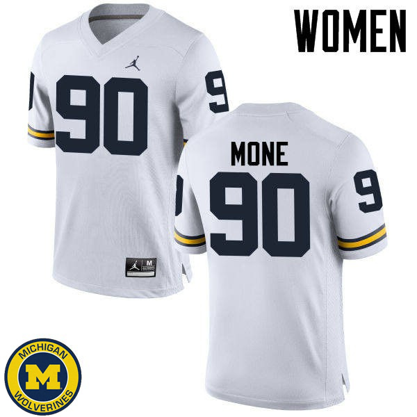 Women's University of Michigan #90 Bryan Mone White NCAA Football Jersey